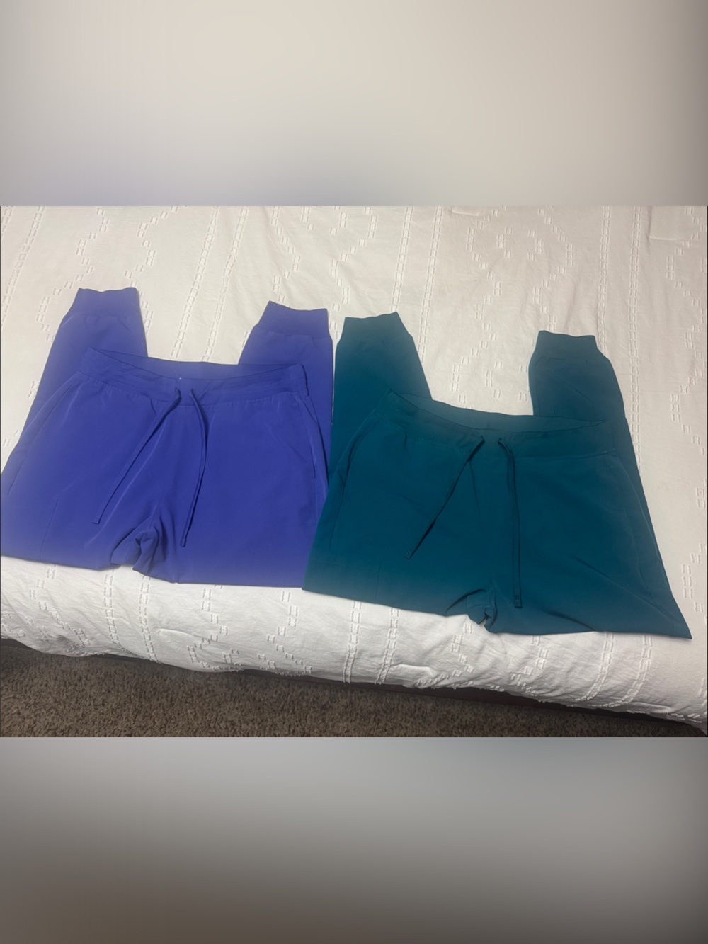 Large Petite Mandala Scrub Pants - Caribbean Blue and Purple
